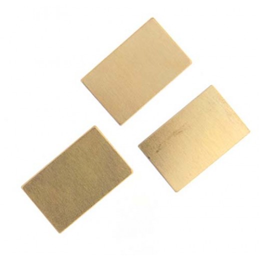 24ga Brass Square, 13 x 22mm, Pack of 4