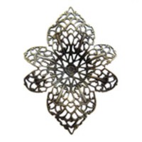 Antique Brass Enchanted Filigree Component Link Drop Pendant, Kabela Designs, Vintage Style, 57mm x 41mm, 1 piece