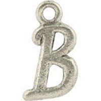 B Hanging Letter Charm 8x14mm