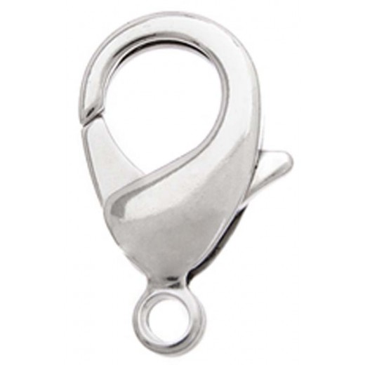 18mm Rhodium Lobster Clasps, Pack of 2