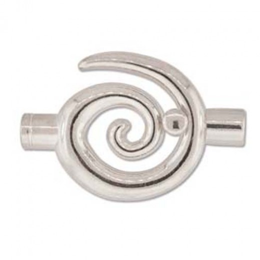 Large Glue In Toggle Swirl, Silver, 6.2mm I.D