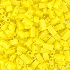 Lemon Yellow Opaque AB Matte Half Tila Beads, colour 0404FR,  5.2gm approx.