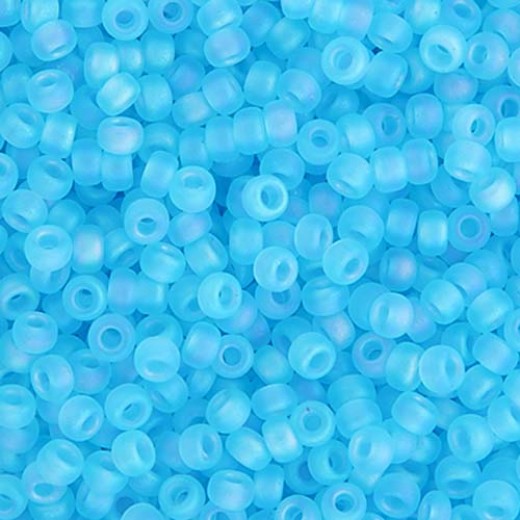 Aqua Transparent AB Matte, Miyki 11/0 Seed Beads, Colour 0148FR, 22g Approx