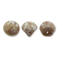 White Terracota Red Mushroom Bead 9x8mm - 30 beads