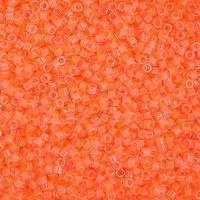 DB2033 Size 11-0 Miyuki Delica Beads, Approx 5.2g,, Light Orange Luminous Neon