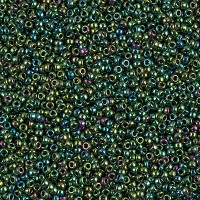 Metallic Malachite Green Iris Miyuki 15/0 Seed Beads, 8.2g, Colour 0468