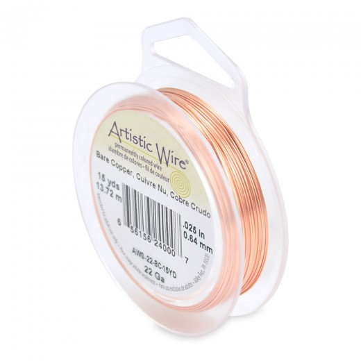 Beadalon 22 Gauge Artistic Wire, Bare Copper, 15YD