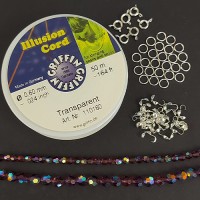 Make Your Own Illusion Necklace Bundle With Czech Round Crystals - Purple Surprise