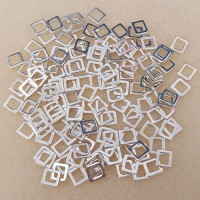 5.6mm Square Solid Rings, Silver Plated, Pack of 24