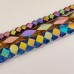 Indian Rainbow Faceted Glass Beads Bundle, 3 Strands in Different Colours