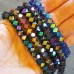 Indian Rainbow Faceted Glass Beads Bundle, 3 Strands in Different Colours