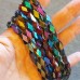 Indian Rainbow Faceted Glass Beads Bundle, 3 Strands in Different Colours