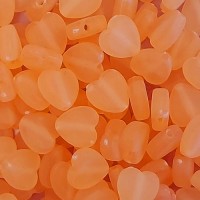 8mm Acrylic Matte Heart Beads, Orange-Peach, Pack of 20