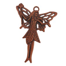 Large Fairy Charms, Antique Copper, 39 x 52mm, Pack of 2