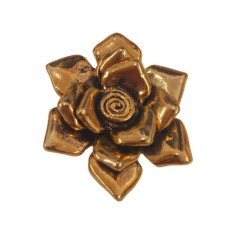 Large Rose Flower Pendant, Antique Gold Colour, 29 x 33mm