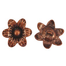 Large Flower Charm with Loop, Antique Copper, 19 x 22mm, Pack of 2