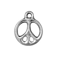 Tierracast 15mm Rhodium Peace Charm x1