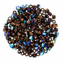 Jet Bronze AB 2mm Firepolished Beads 150pcs