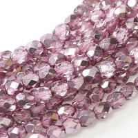 Flamingo Metallic Ice 4mm Firepolished beads, 120pcs