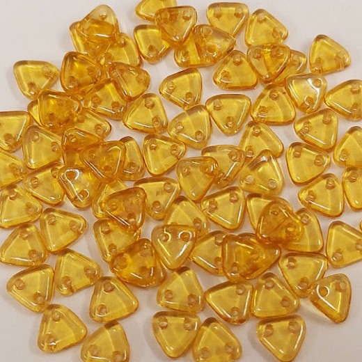 Topaz Champagne Luster Czechmate Triangle Beads, approx. 8g