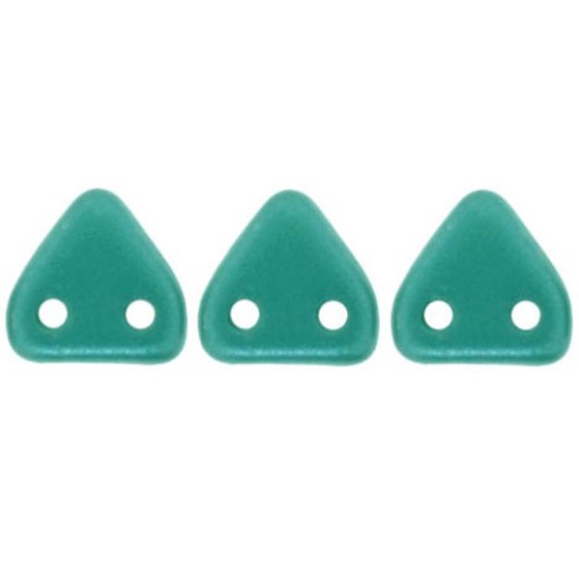 Bulk Bag Pearl Coat Teal Czechmate Triangle Beads, approx 100g