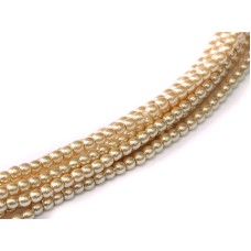 Light Gold Shiny 2mm Glass Pearls, 150pcs