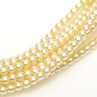 Cream 6mm Czech Glass Pearls, strand of 100 beads