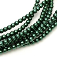 Deep Emerald Shiny 2mm Glass Pearls, 150pcs