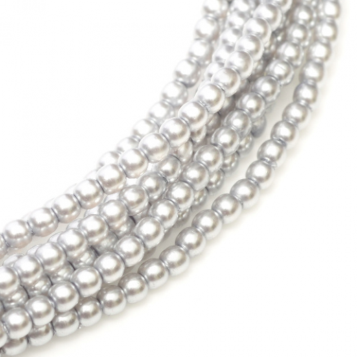 Platinum Shiny 2mm Glass Pearls, 150pcs