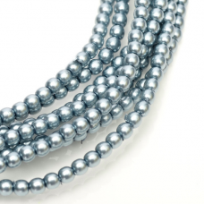 State Blue Shiny 2mm Glass Pearls, 150pcs