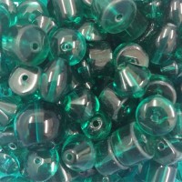 Bulk Bag Assorted Style Glass Beads, Emerald, Approx 250 Grams