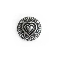 18mm Flat Designed Heart Fancy Bead