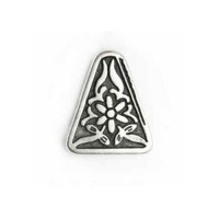 21mm Antique Silver Flat Designed Triangle, Pack of 2