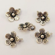 Tibetan Style Dotted Flowers, 10x12mm, 5pcs