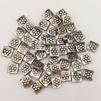 Tibetan Style Flower Rectangles, 8mm, AB5631Y-NF, Pack of 50