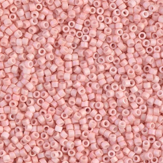 DB1523 Light Salmon Opaque AB Matte, Size 11/0 Miyuki Delica Beads, 5.2g approx. *Being discontinued by Factory*