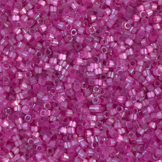 DB1808 Fuschia Dyed Satin Silk, Size 11/0 Miyuki Delica Beads, 5.2 g approx.