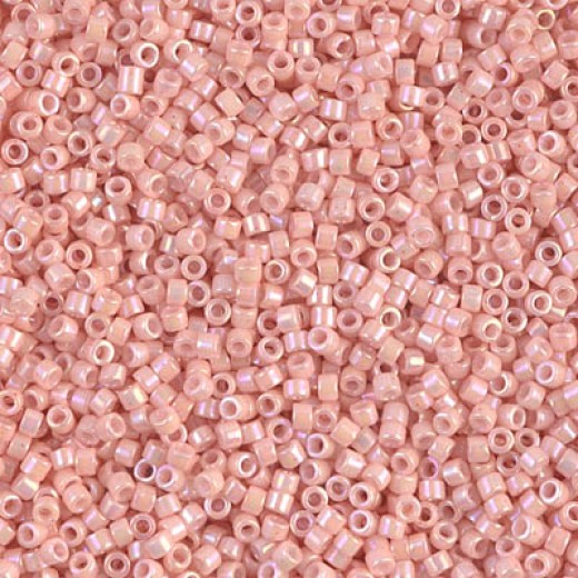 DB1503 Opaque Light Salmon AB, Size 11/0 Miyuki Delica Beads, 50g Wholesale Pack *Being discontinued by Factory*