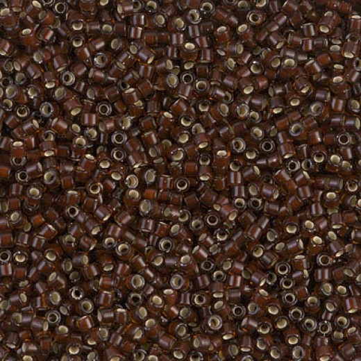 DB1684 Silver Lined Glazed Dark Rootbeer, Size 11/0 Miyuki Delica Beads, 50g Wholesale Pack