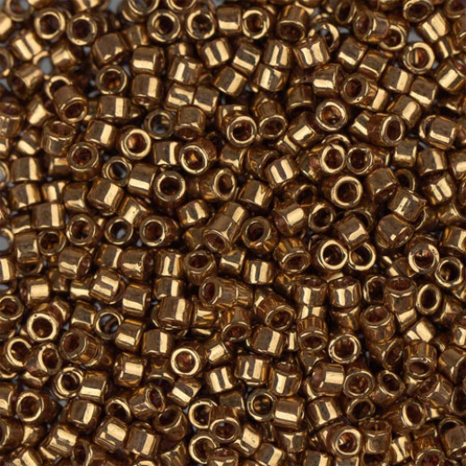 DBS0022L  Metallic Light Bronze Miyuki 15/0 Miyuki Delica Beads, colour 0022L, 5.2g approx.