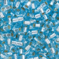 DB0044 Aqua Silver Lined, Size 11/0 Miyuki Delica Beads, 50gm bag