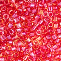 DB0062 Light Cranberry AB Lined-Dyed, Size 11/0 Miyuki Delica Beads, 5.2g approx.