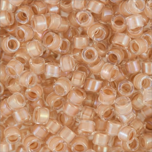 DB0069 Beige Lined Dyed, Size 11/0 Miyuki Delica Beads, 5.2g approx. 