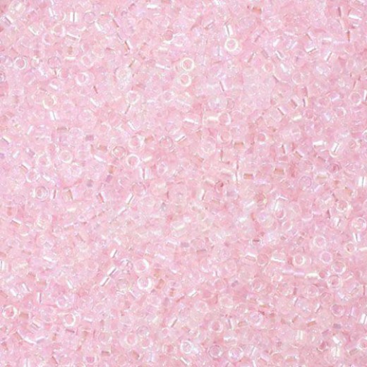 DB0082 Lined Light Pink AB - Size 11/0 Miyuki Delica Beads, 5.2gm approx.