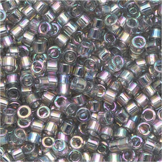 DB0107 Grey AB Gold Luster, Size 11/0 Miyuki Delica Beads, 50gm bag