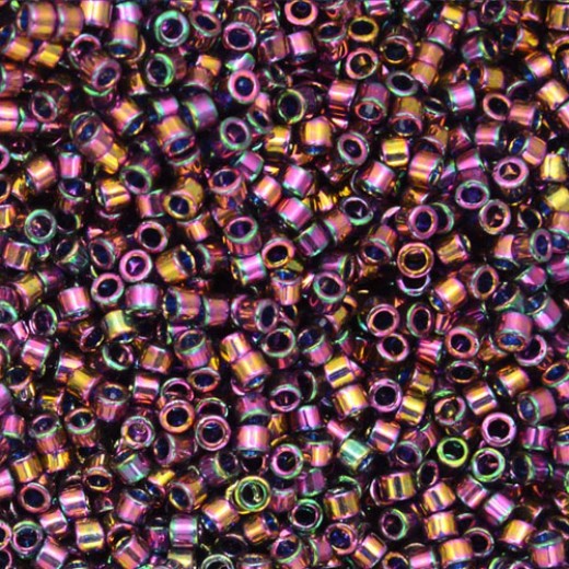 DB0128 Plum Gold Luster, Size 11/0 Miyuki Delica Beads, 5.2g approx. 