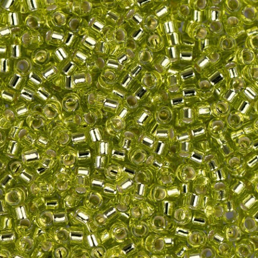 DB0147 Chartreuse Silver Lined, Size 11/0 Miyuki Delica Beads, 5.2g approx.