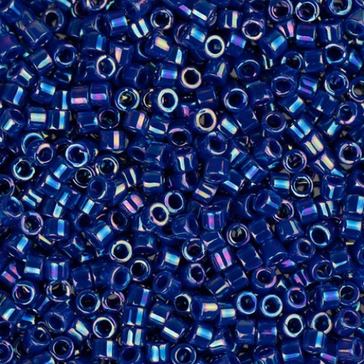 DBS0165 Opaque Royal Blue AB Miyuki 15/0 Miyuki Delica Beads, 5.2g approx.