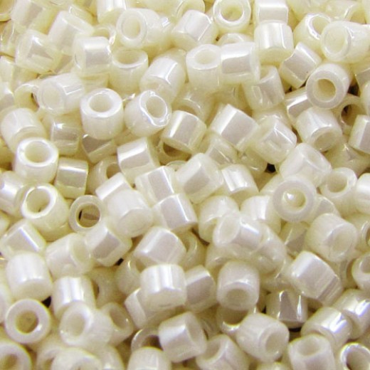 DBS0203  Cream Ceylon Miyuki 15/0 Miyuki Delica Beads, colour 0203, 5.2g approx.