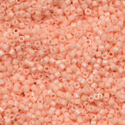 DBS0206 Salmon Pink Opaque Glazed Lustre, Colour 0206 Size 15/0 Miyuki Delica Beads, 5.2g approx.